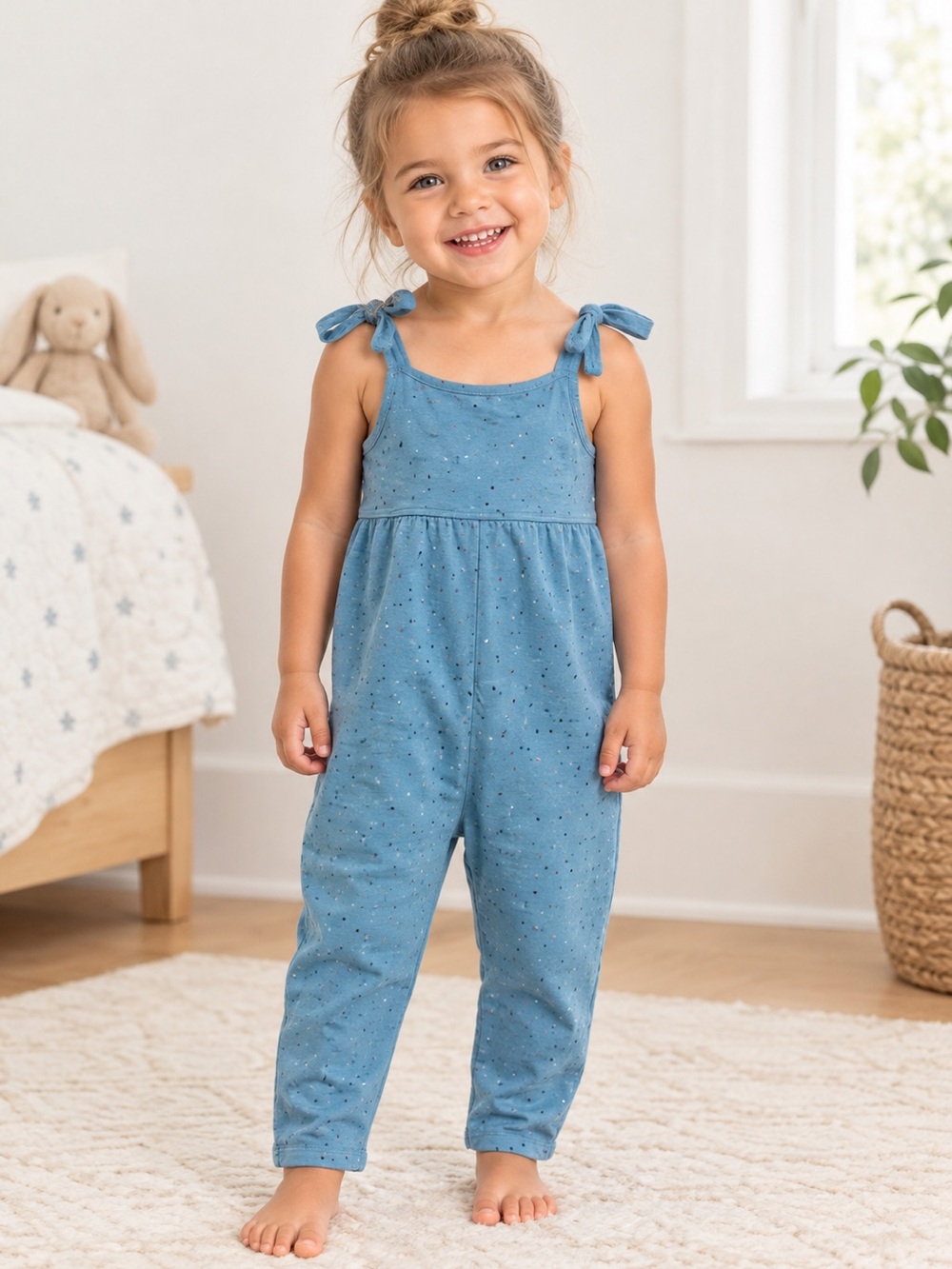 Hadley Girl moonlight confetti romper